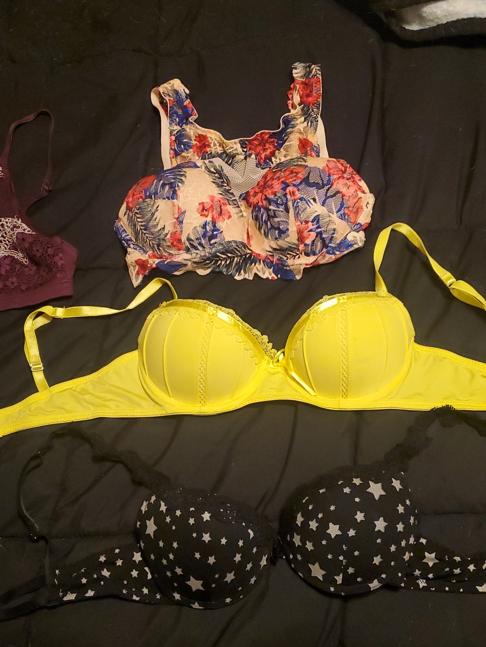 Victoria's Secret Floral & Bright Yellow Underwire Bras